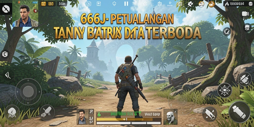 Screenshot utama 666J menampilkan dunia terbuka yang luas dan indah.