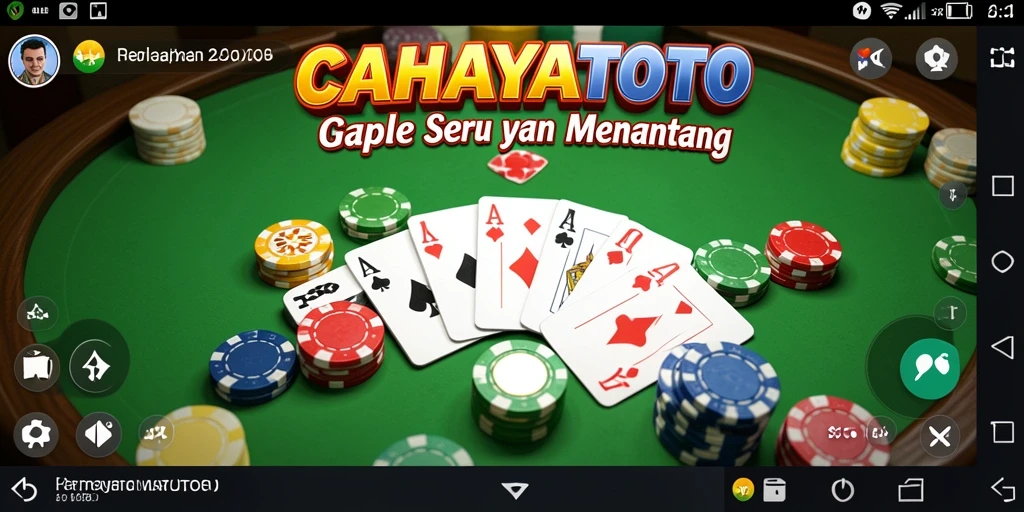 Tampilan gameplay CAHAYATOTO saat bermain Gaple yang seru.