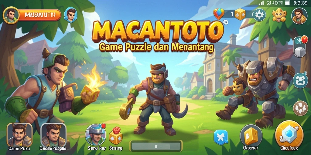 Tampilan gameplay MACANTOTO dengan berbagai puzzle menarik.