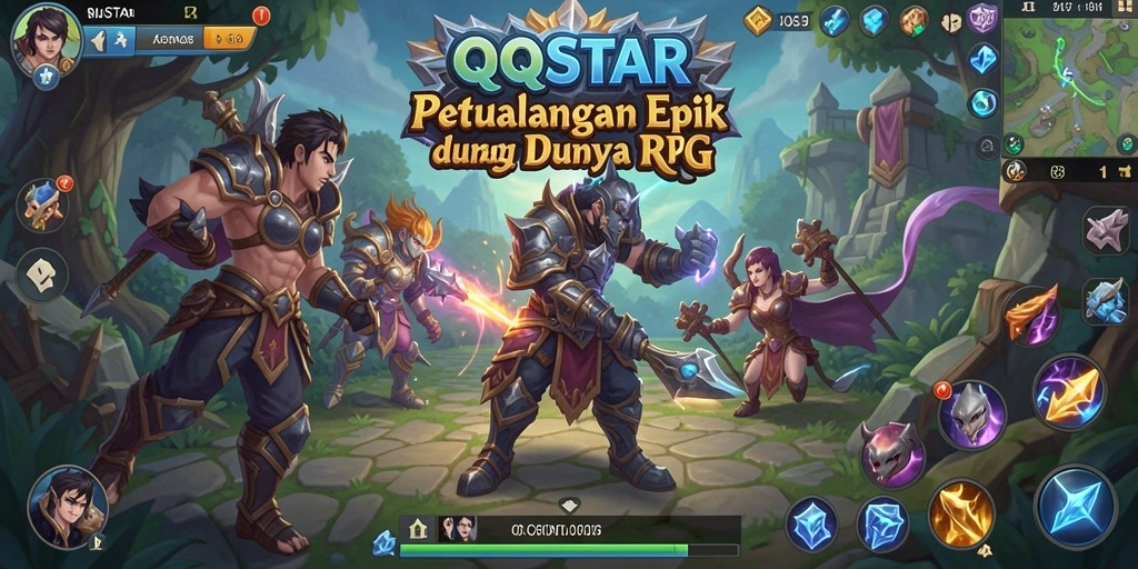 Tampilan permainan RPG yang mendebarkan dalam QQSTAR.