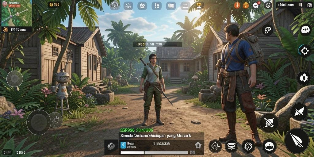 Tampilan gameplay SR996 dengan interaksi karakter yang dinamis.