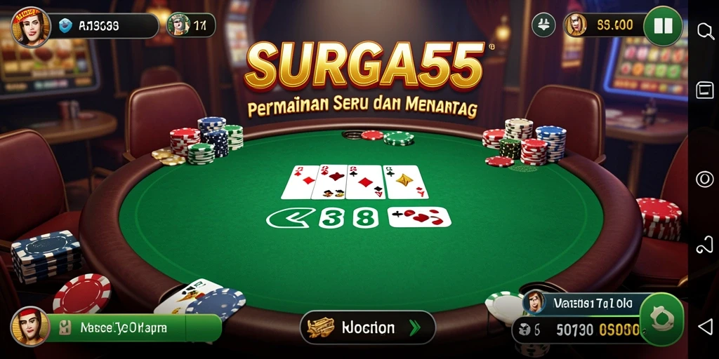 Gameplay Poker yang mendebarkan dalam SURGA55 dengan berbagai pilihan meja.