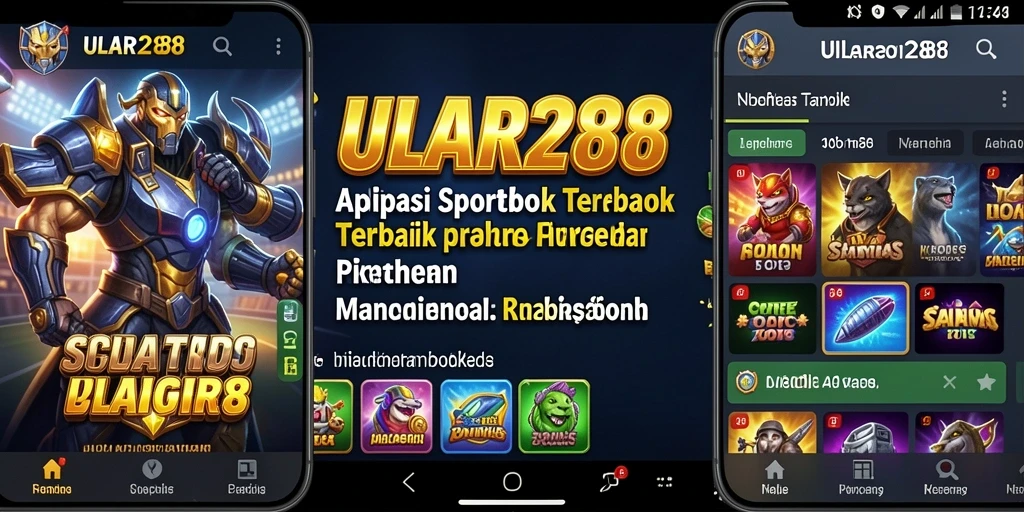 Screenshot menunjukkan antarmuka menarik aplikasi ULAR288 saat taruhan olahraga.